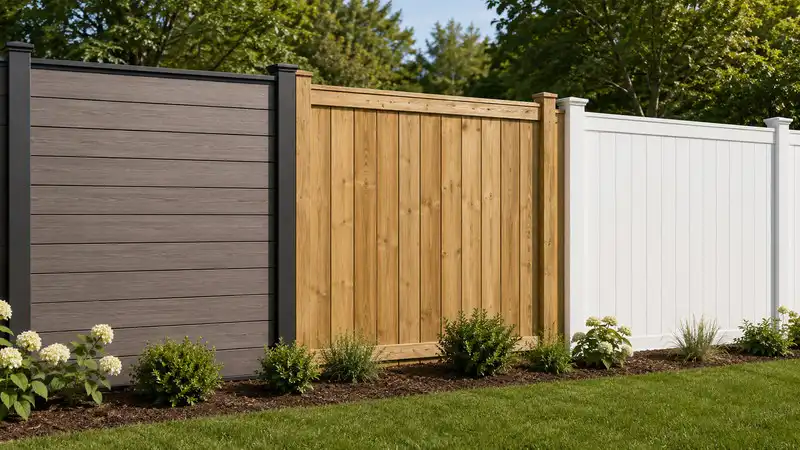 Horizontal vs vertical fence comparison using matching composite boards
