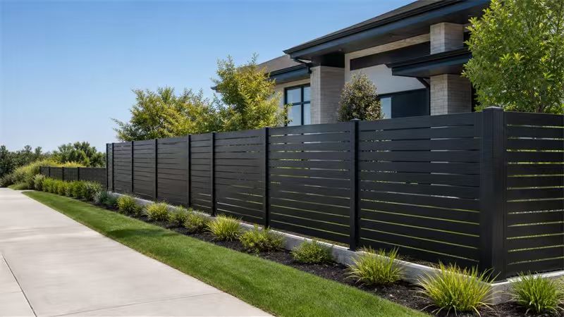 Modular aluminum fence system for commercial property boundary projects