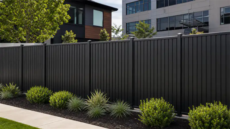 Vertical aluminum privacy fence for residential and commercial projects