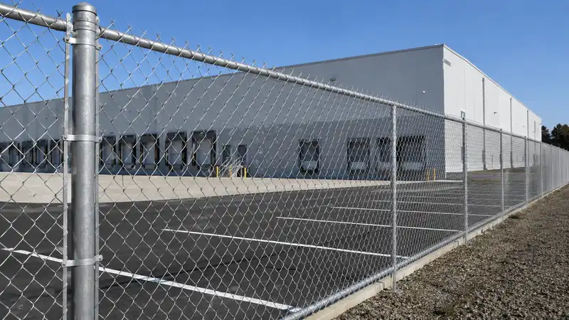 Chain link fence system for large area industrial and perimeter security projects
