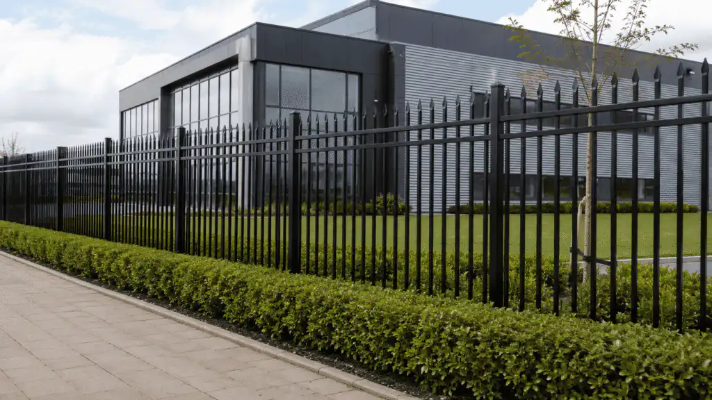 commercial palisade fencing for business property perimeter