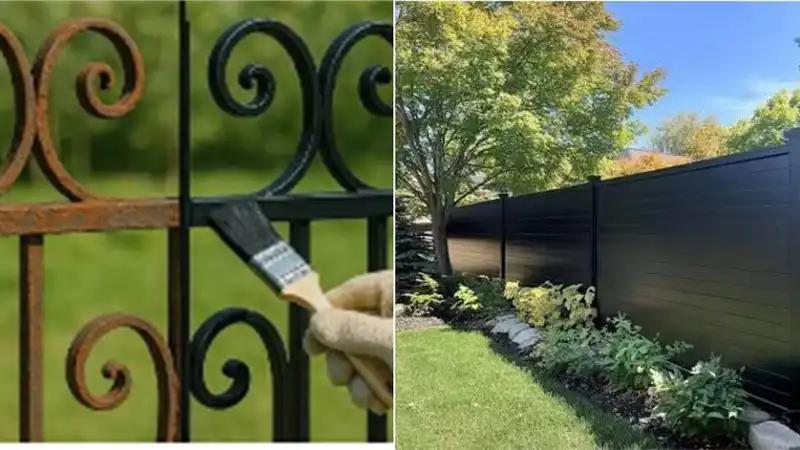 black rod iron fence rust maintenance vs low maintenance aluminum fence