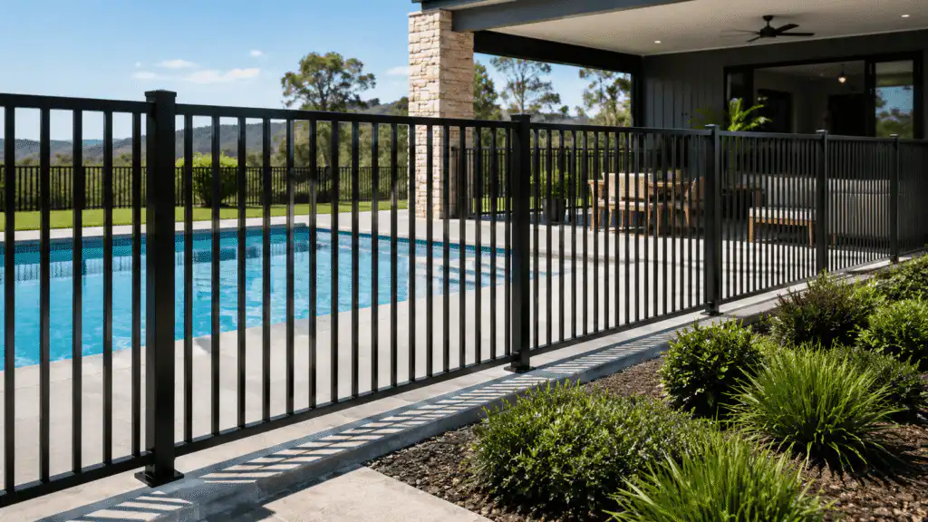tubular pool fence for hotel and resort swimming pools