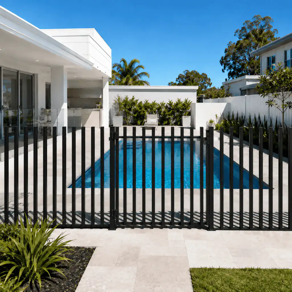 Aluminium batten pool fence for Australian outdoor conditions, modern and secure design