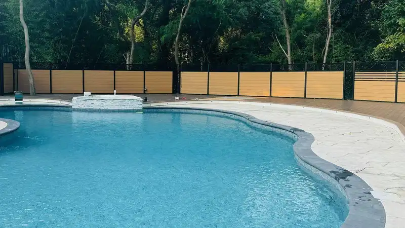 Modern WPC fence panels with aluminium posts for residential and commercial WPC fencing projects