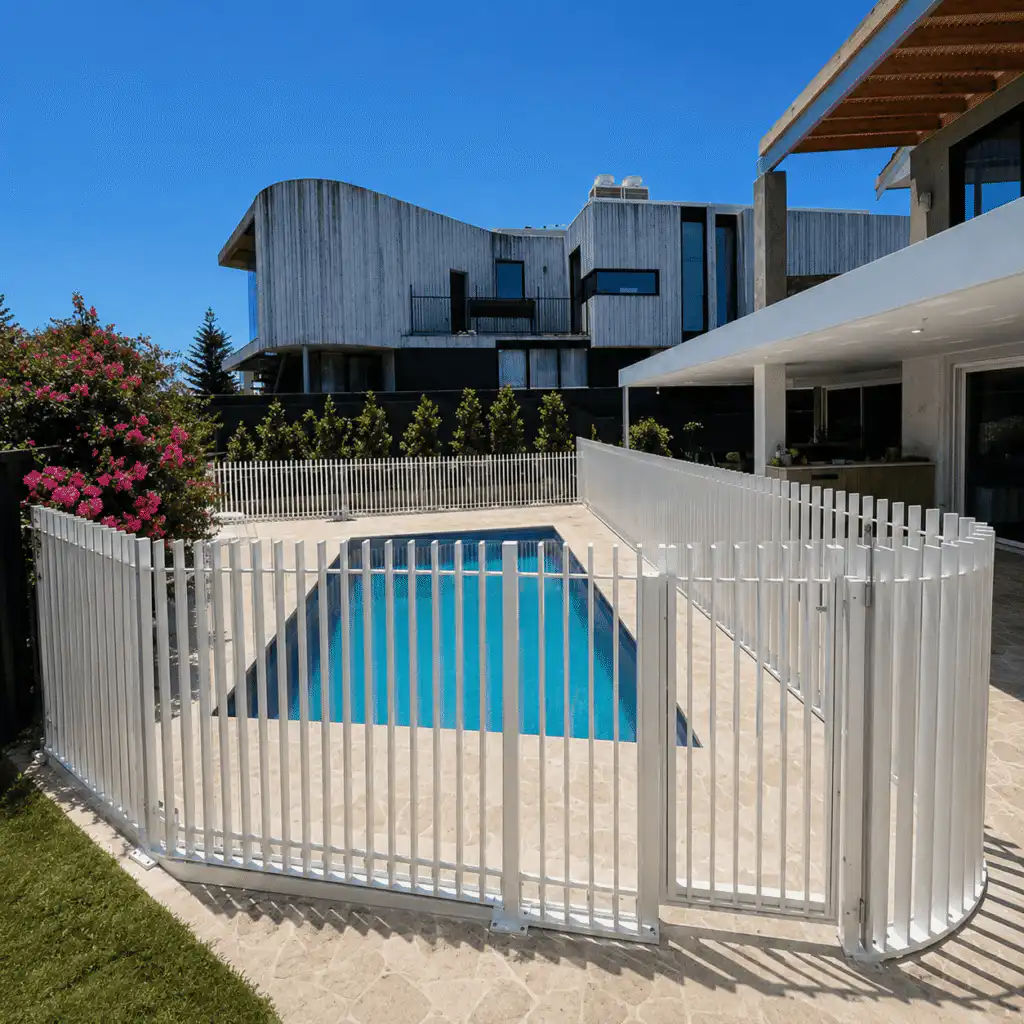 Custom blade fence panels with adjustable privacy spacing and durable finish