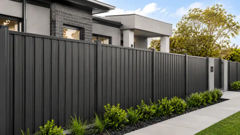 modern Colorbond-style steel fence designs for contemporary properties