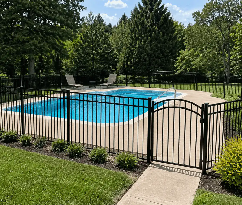 tubular pool fencing for safe swimming pool boundary