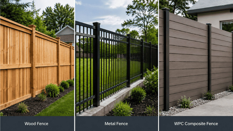 wpc fence vs wood fence vs metal fence for garden yards