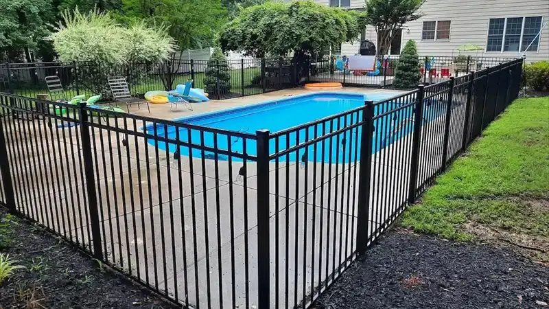 Custom ornamental steel fencing installed around a residential development